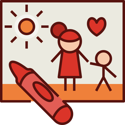 Drawing, mothers day, mother, mom, love, family, crayon icon